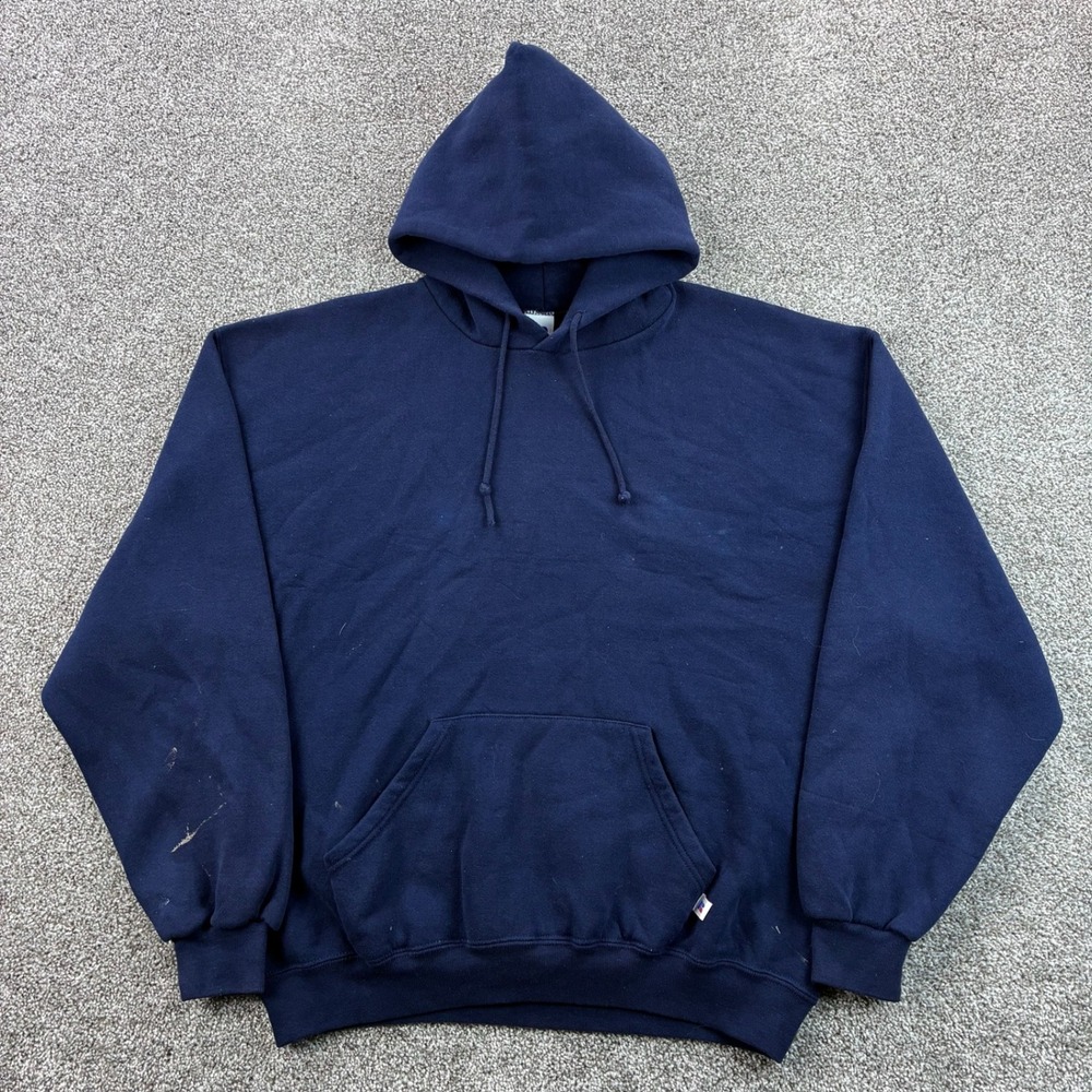 Vintage Russell Athletic Sweatshirt Adult XL Navy Blue Hoodie Pullover Blank